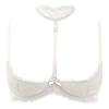Generic Beige 70B 1/4-Cup Open-Bust Push-Up Underwire Lace Bra view 3