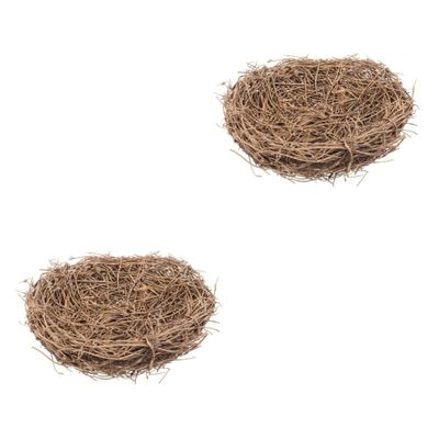 HAPINARY 2-Piece Rattan Bird Nests, Handmade DIY Decoration for Wedding, Party, Photo Props, and Home Decor