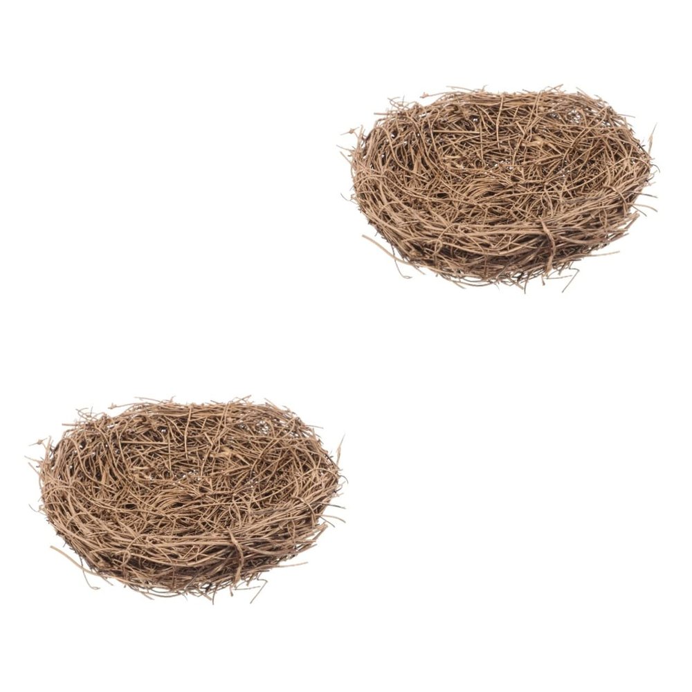 HAPINARY 2-Piece Rattan Bird Nests, Handmade DIY Decoration for Wedding, Party, Photo Props, and Home Decor
