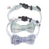HANABASS Cat Collars with Bells and Bows, Breakaway, Adjustable, 2-Pack, Fabric view 1