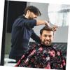 CALLARON Adult Haircutting Cape with Rose Floral Pattern, Black view 3