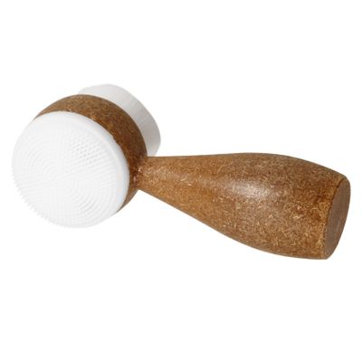 Double-Sided Coconut Fiber Facial Brush for Travel