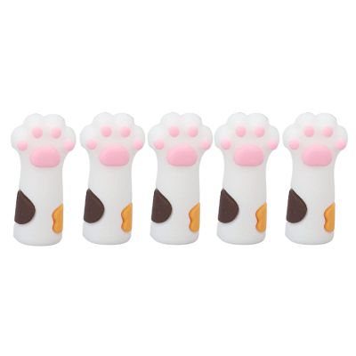 Soft Silicone Cuticle Scissor Covers - Cat Paw Shape, 5pcs (WHITE)