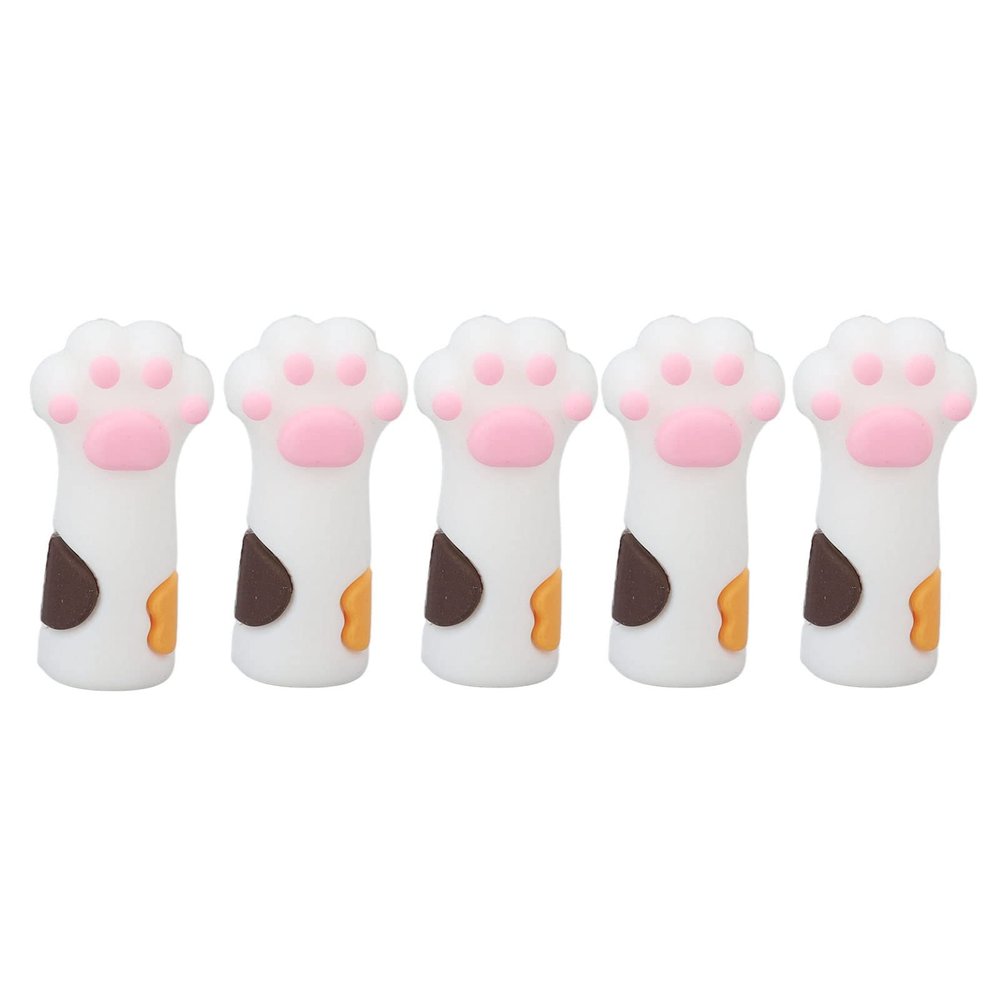 Soft Silicone Cuticle Scissor Covers - Cat Paw Shape, 5pcs (WHITE)