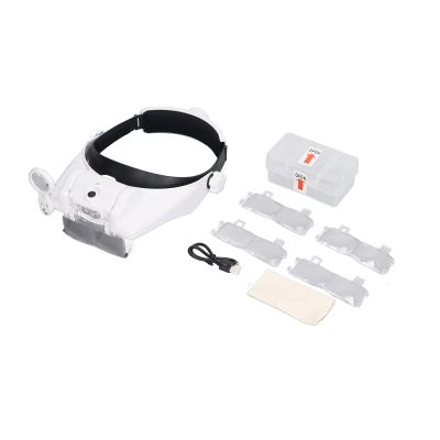 Rechargeable LED Headband Magnifying Glasses with 4 Lenses