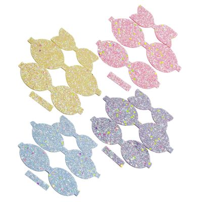 VALICLUD 4-Piece Glitter Fabric Bows for Hair Clips, Handmade with a Shiny Effect