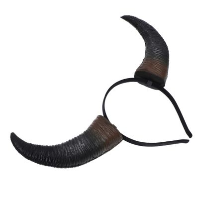 Black Halloween Bull Horn Costume Headband