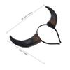 Black Halloween Bull Horn Costume Headband view 2