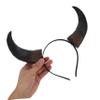 Black Halloween Bull Horn Costume Headband view 4