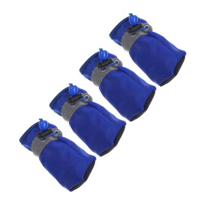 HANABASS 4-Pack Dog Shoes Waterproof Blue XL for Small and Medium Dogs