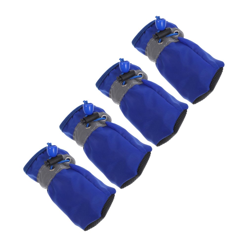 HANABASS 4-Pack Dog Shoes Waterproof Blue XL for Small and Medium Dogs
