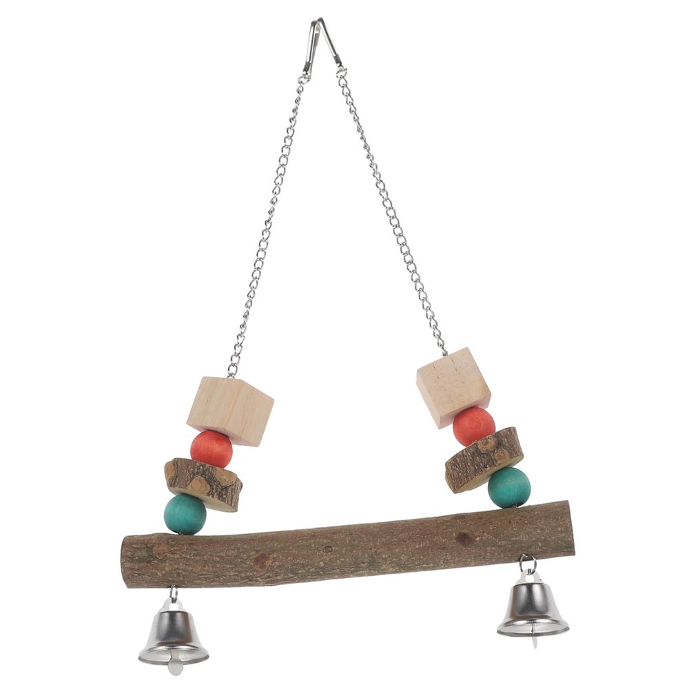 UPKOCH Wooden Parrot Swing Toy