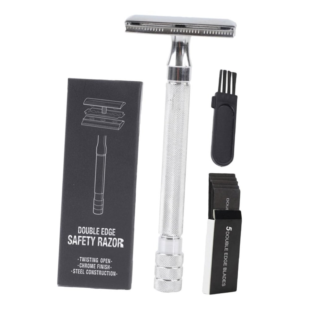 Manual Metal Beard Razor with Travel Storage Case