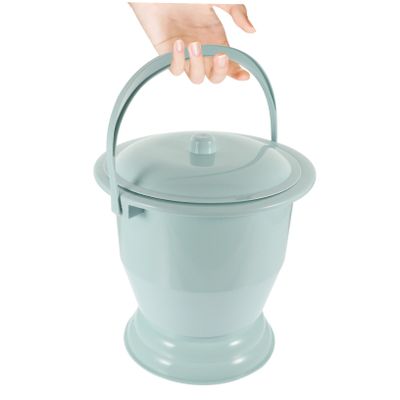 Bedpan with Lid, 1 Pc., PP Plastic, Blue Urinal