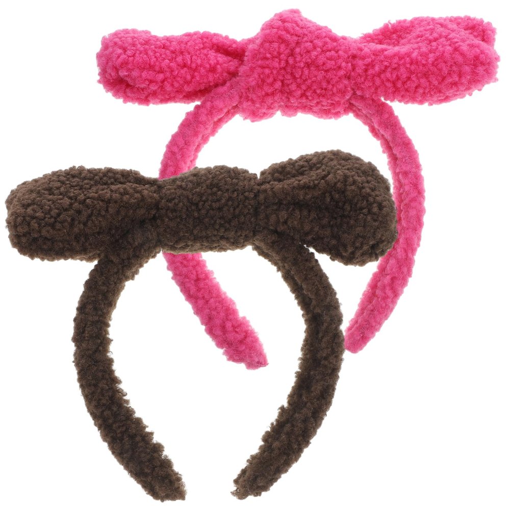 SHERCHPRY 2-Piece Lambswool Headbands for Women with Bow