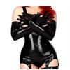 LIXIAAOOKWEDG Women's 100% Latex Corset with Garter, Suspender Clips, and Glove view 4