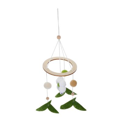Hanging Crib Mobile with Cartoon Toys and Wind Chime