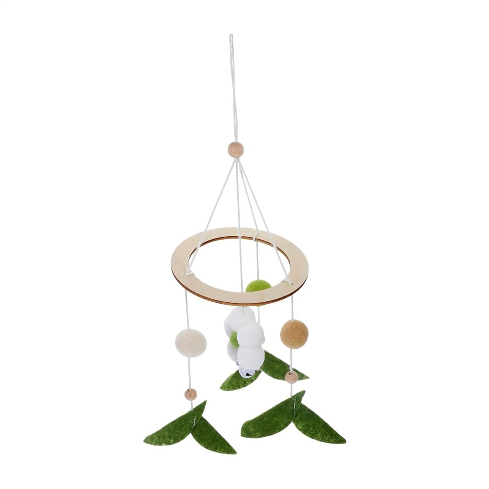 Hanging Crib Mobile with Cartoon Toys and Wind Chime