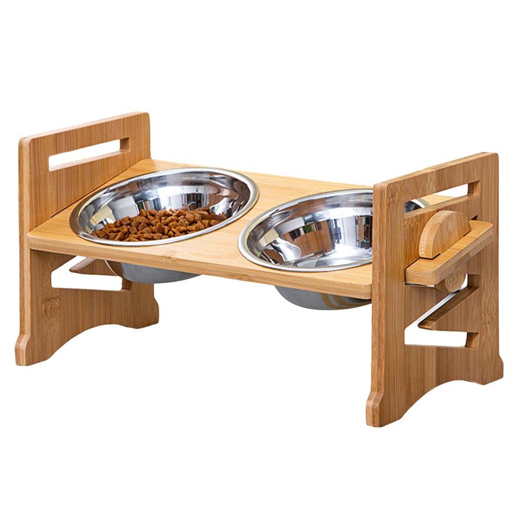 Elevated Dog Bowls, Adjustable Portable Dog Bowl Stand