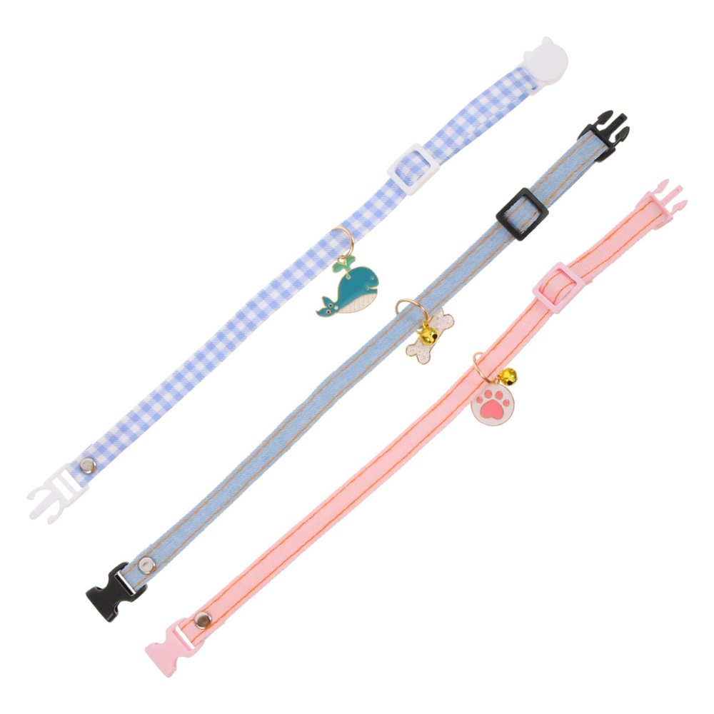 TOYANDONA 3-Piece Adjustable Cat Collars with Bells, Lightweight and Comfortable