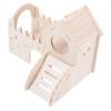 TOYANDONA Two-Story Hamster House with Window and Ladder view 1