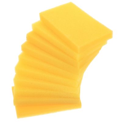 ibasenice 10-Pack Yellow Fine-Pore Sponges for Aquariums and Reptile Terrariums, Durable and Machine-Washable
