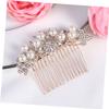 GALPADA Elegant Bridal Hair Comb with Alloy, Pearls and Floral Design view 3