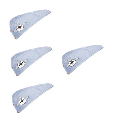 Ipetboom 4-Piece Microfiber Hair Turban Set, Quick-Drying, Lightweight and Portable, for Girls and Mothers