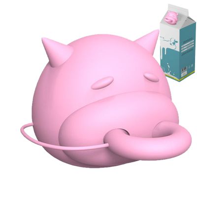 Milk Bottle Covers, Cow-Shaped 3D-Printed Lids