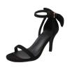 Black High Heels with Back Bow, Ankle Strap, Faux Suede, 8.5 cm Heel, Size 45 / 41.5 EU view 1