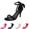 Black High Heels with Back Bow, Ankle Strap, Faux Suede, 8.5 cm Heel, Size 45 / 41.5 EU view 3