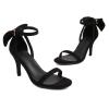 Black High Heels with Back Bow, Ankle Strap, Faux Suede, 8.5 cm Heel, Size 45 / 41.5 EU view 4