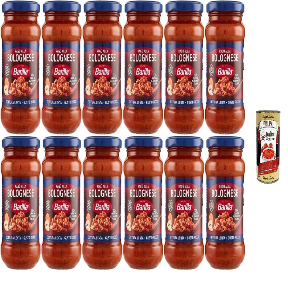 Italian Gourmet Ragù alla Bolognese Sugo, Gluten-Free Pasta Sauce, 12 x 400 g