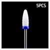 LZZYFPX 5-Piece Ceramic Nail Drill Bit Set, 3/32-Inch, Blue view 2