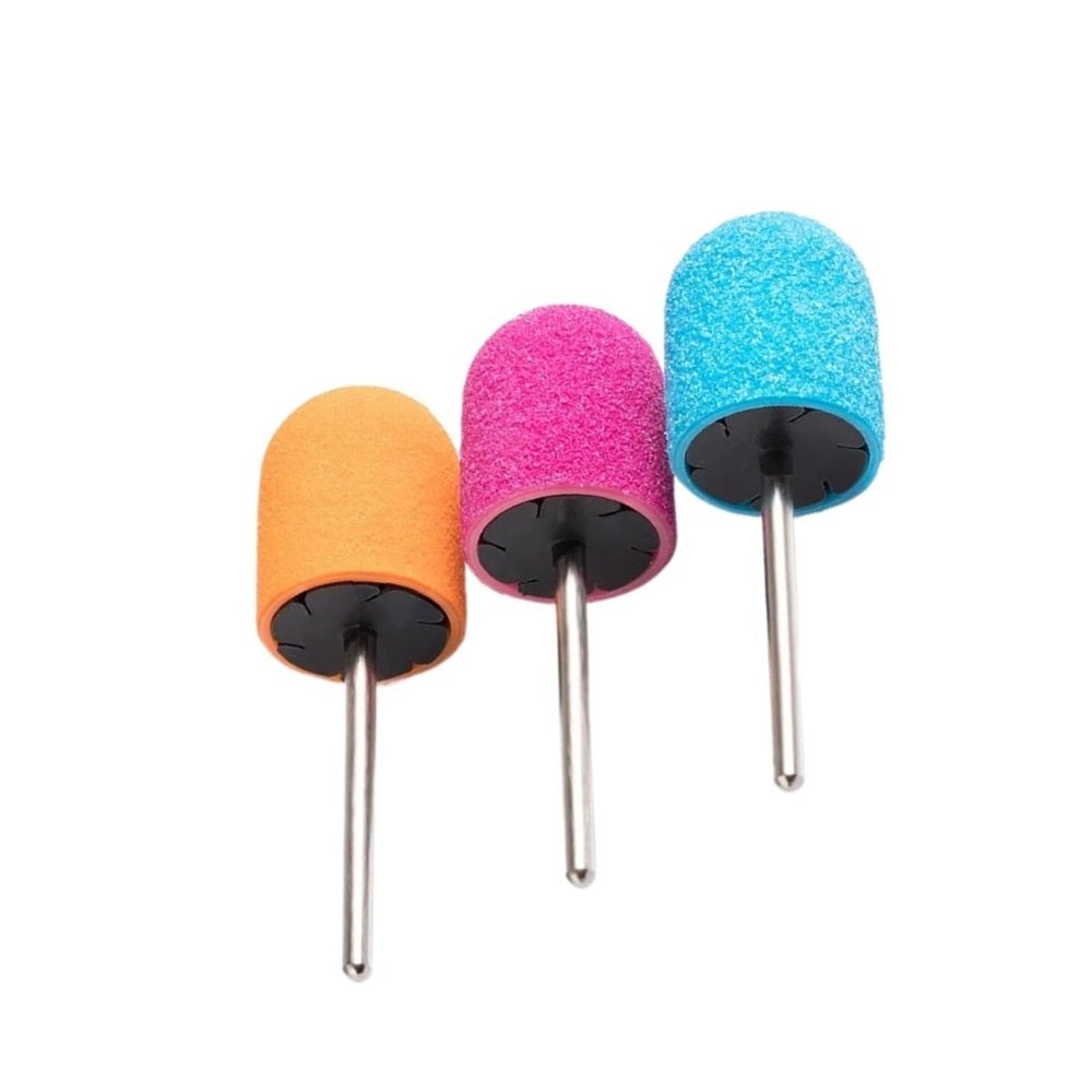 LZZYFPX 15-Piece Nail Sanding Caps with Rubber Mandrel, 13 x 19 mm, Grits 80/120/180