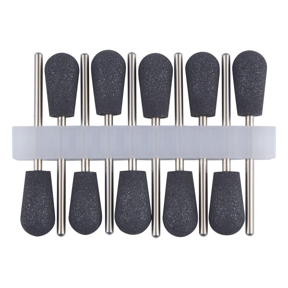 LZZYFPX Manicure Nail Drill Bits, Rubber, Silicone, Ceramic, Polishing Buffers and Files (V, 10 pcs)