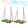 ifundom 2-Pack Colorful Wooden Parrot Swing with Bell view 2