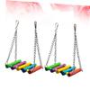 ifundom 2-Pack Colorful Wooden Parrot Swing with Bell view 3