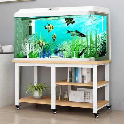 Aquarium Stand with Wood Top and Swivel Casters