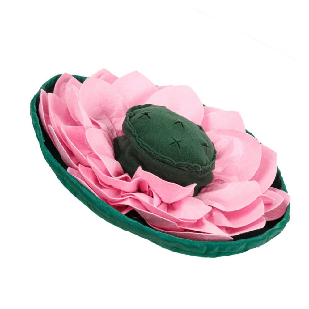 Toyvian 1-Piece Pet Snuffle Mat, Lotus-Shaped Feeding Puzzle Mat, Nonslip Base, Pastel Green