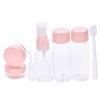 7-Piece Pink PVC Travel Bottles for Cosmetics view 1