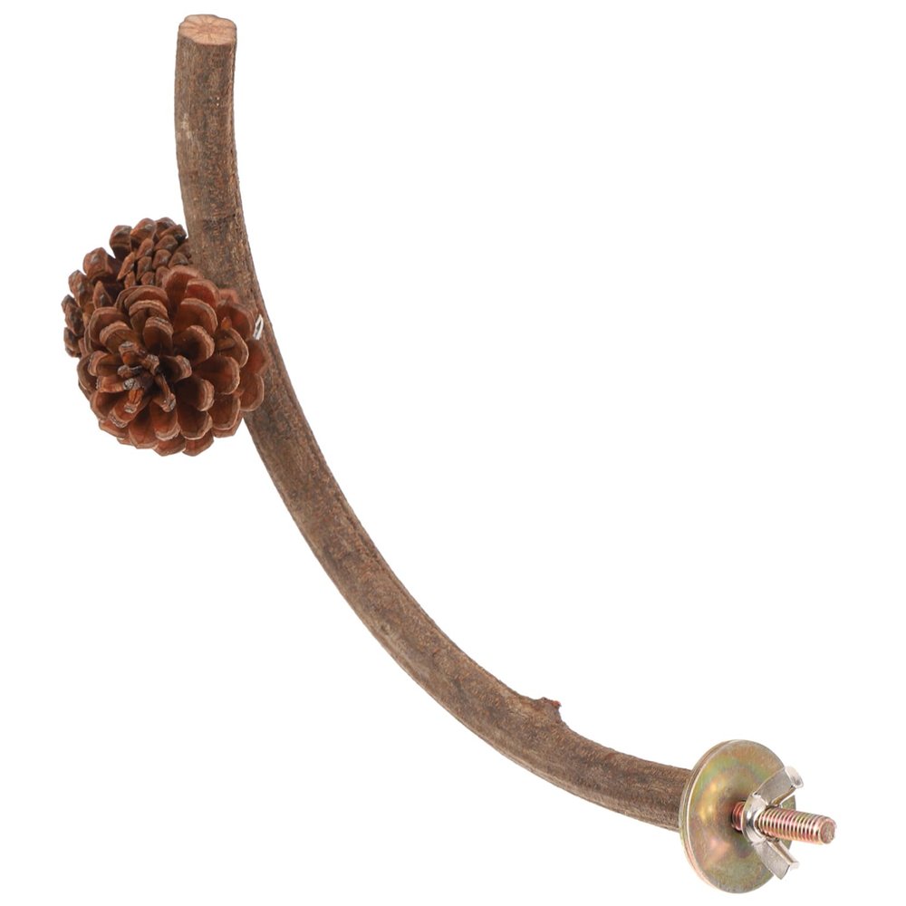 ifundom Natural Wood Bird Stand, Adjustable Perch for Parrots and Small Birds