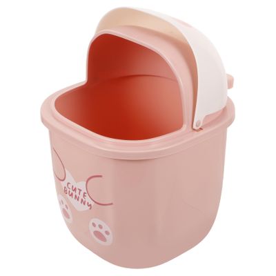 Small White Rabbit-Shaped Desktop Trash Can with Lid