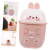 Small White Rabbit-Shaped Desktop Trash Can with Lid view 2