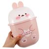 Small White Rabbit-Shaped Desktop Trash Can with Lid view 3
