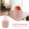 Small White Rabbit-Shaped Desktop Trash Can with Lid view 4