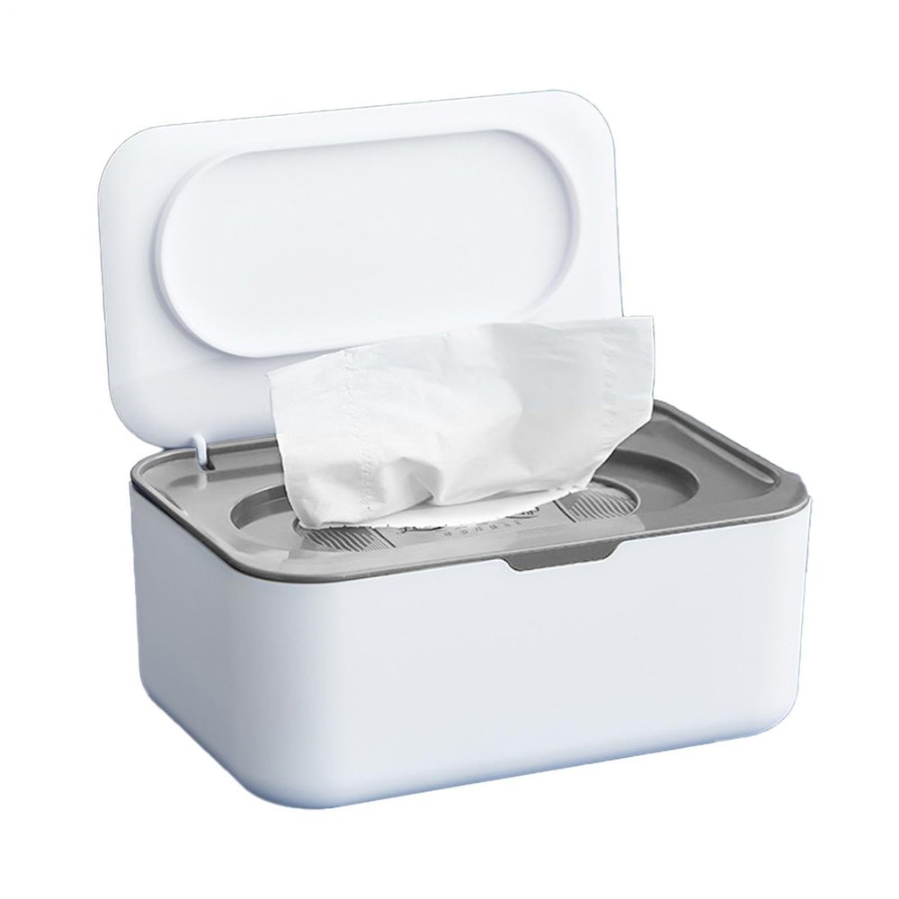Wet Wipe Box and Dispenser for Babies and Adults, Refillable, Gray