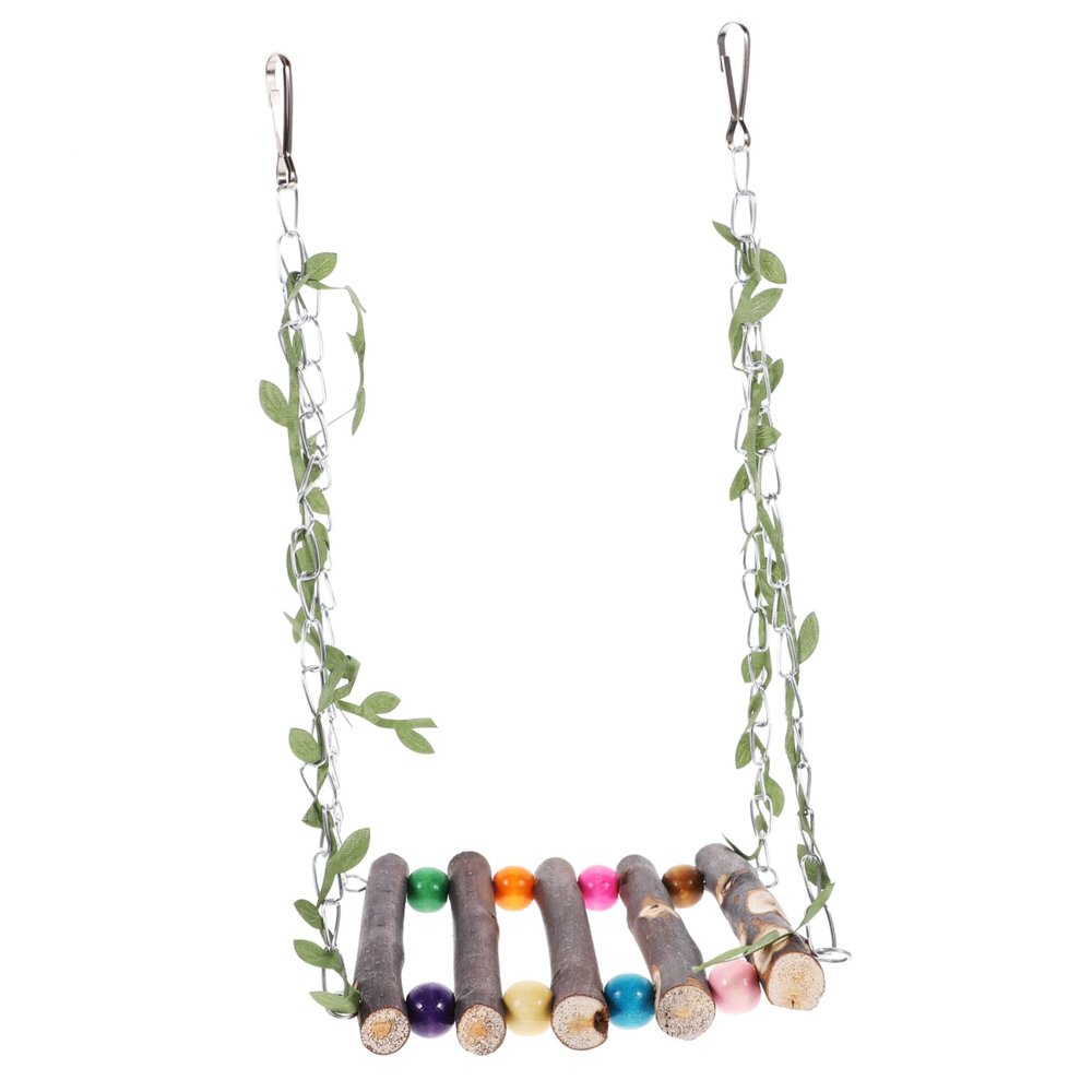 UPKOCH Wooden Bird Swing for Parrots, Budgies, Cockatiels and Conures