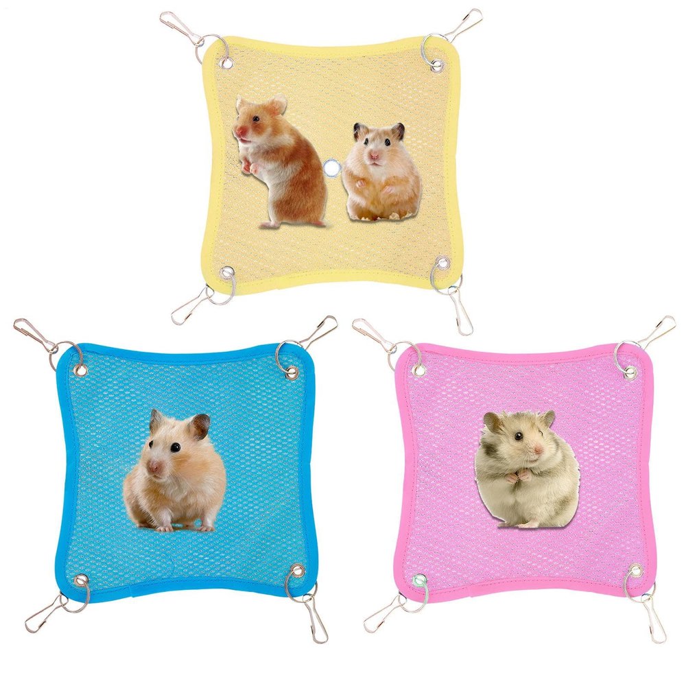 Generic Hamster Hammock, Mesh Ferret Hammock Cage, Quick-Drying Cooling Bed for Small Pets