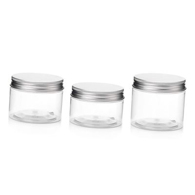 VICASKY 3-Pack 100 ml Squeeze Cream Containers, Round Refillable Plastic Jars for Creams and Lip Balm, Silver Lids